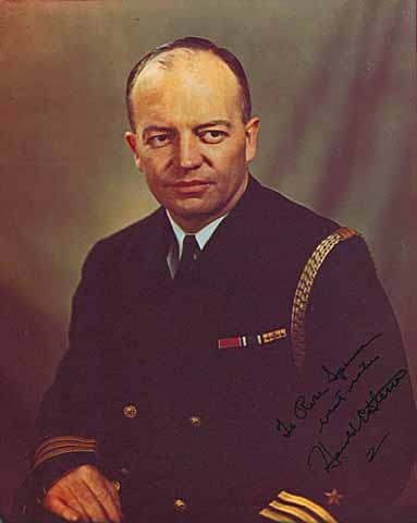 Color image of Harold Stassen in his U.S. Naval Reserve uniform, c. 1945.