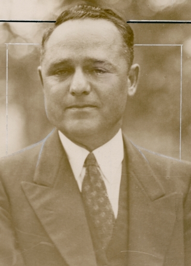 Black and white photograph of St. Paul underworld boss and bootlegger Leon Gleckman, c.1935. 