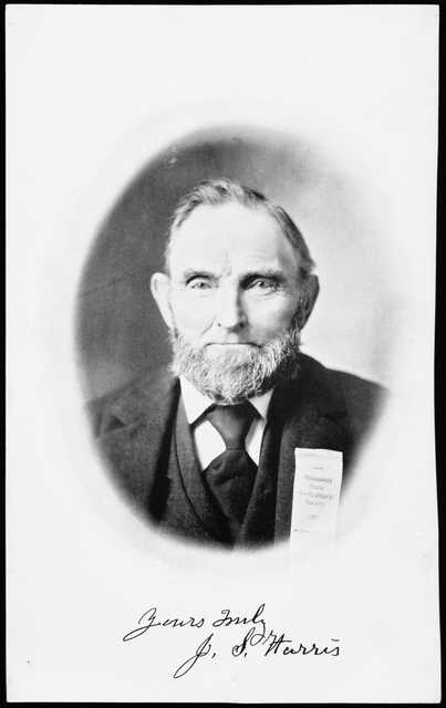 Black and white photograph of John S. Harris of La Crescent. Founding member of the Minnesota State Horticultural Society, 1895.