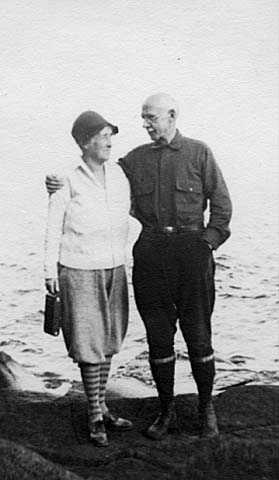 Black and white photograph of Edward F. Waite and his wife, Alice Maud Waite, c.1935.