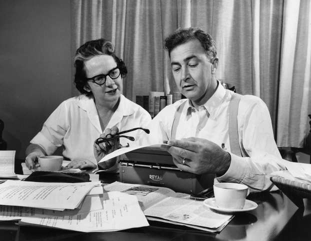 Black and white photograph of Eugene and Abigail McCarthy, 1958.