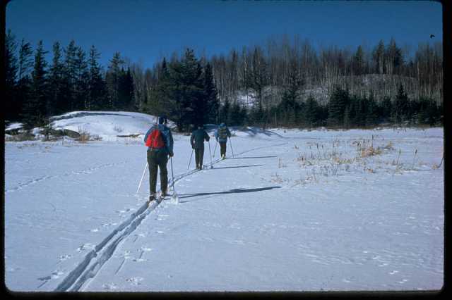 Cross-country skiing inside Voyageurs National Park