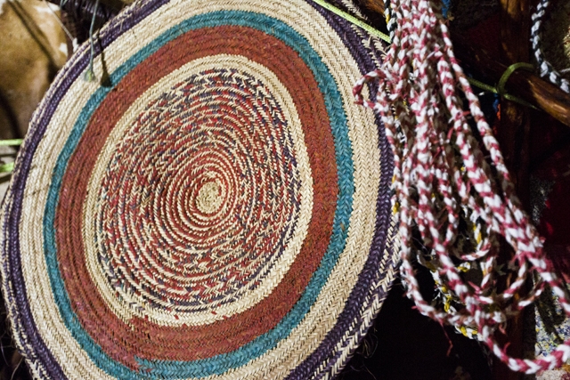 Photograph of kabad (kbæd or ka-bad; hand-woven mat/wall decoration)