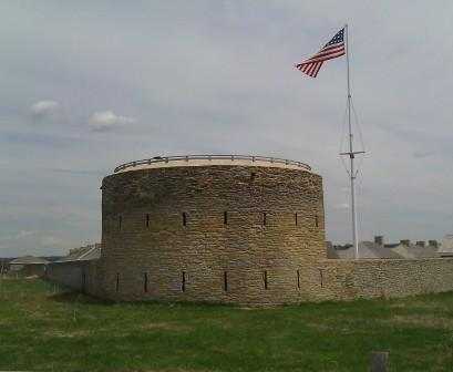 Color image of the restored Historic Fort Snelling. Round Tower, c.2008