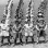 All American Girls Professional Baseball League members performing calisthenics in Opalocka, Florida. Black and White photo