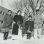 Black and white photograph of Dr. Padmakar K. Dixit, his wife, and their two daughters in Minnesota, 1962.