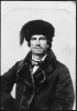 Black and white photograph of an unidentified Métis fur trader of Indian and French Ancestry, ca. 1870.