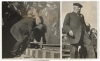 Black and white photograph of James J. Hill, at spike driving celebration extending the Great Northern Railroad, Bend, Oregon, 1911.  