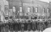 Harold Stassen speaking outside Flour City Ornamental Iron Works