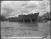 Black and white photograph of the launching of the Agawam at Savage, 1943. Photograph by Minneapolis Star Journal.