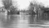 Black and white photograph of flood at Chaska, 1965