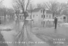 Black and white photograph of Chaska Flood, Oak and Second Streets, 1965