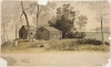 Watercolor painting of Lake Minnetonka as it appeared when Joseph Israel Lobdell guarded a claim there in late 1856. By Edwin Whitefield, ca. 1856–1859.