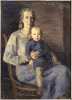 "Wife and Son," oil-on-canvas painting by Elof Wedin, 1935.