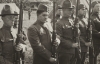 Black and white photograph of Motor Corpsmen presenting arms at Camp Lakeview, Lake City, Minnesota, September, 1918. 