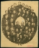 Collage in shape of wreath showing Minnesota's Senate and Governors Alexander Ramsey and Henry H. Sibley