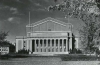 Black and white photograph of Northrop Auditorium, at the head of Northrop Mall, University of Minnesota Minneapolis campus, 1940. 