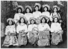 Black and white photograph of Young Mexican American women in Minnesota, c. 1950.