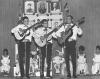 Black and white photograph of Guitarists at a Mexican Independence celebration, September 15, 1970.