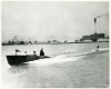 Ralph Samuelson skiing behind a power boat