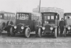 Mesaba Transportation Company buses and drivers, 1918