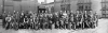 Black and white photograph of Coach Department employees, Como Shops, Northern Pacific Railway, St. Paul, 1930. Photograph by R. E. Easthagen.