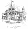 Drawing of Crookston’s city hall as depicted in the “Souvenir Art Album 1874–1910.”