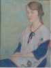 Color image of unknown title, obverse (Girl in a Tabard), oil-on-canvas painting by Elsa Jemne, 1920.