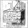 Black and white scan of "To be seen on the patrol box at Nicollet Av. and Sixth St." Minneapolis Journal, April 19, 1889. 