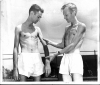 Black and white photograph of volunteers Gerald Wilsnack and Marshall Sutton, c.1945.