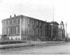 Black and white photograph of Turner Hall, 1895, site (outdoors) of the July 15, 1917, anti-draft rally. 