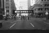 Black and white photograph of skyway near Sixth and Marquette, Minneapolis, c.1975.