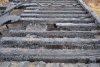 Detail of the Minnesota and International Railway trestle bridge after the April 2015 fire