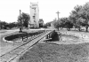 Black and white photograph of the locomotive turntable, Currie, September 1976.