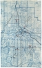 Color scan of a war map of Minneapolis likely drawn during the Twin Cities Streetcar strike, 1917.