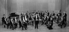 Black and white photograph of the St. Paul Chamber Orchestra on stage, ca. 1959.