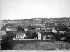 Black and white photograph with a view towards the capitol.