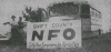 Black and white photograph of a National Farmers Organization checkpoint in Clontarf,1964.