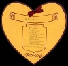 Heart-shaped valentine, labeled "To Miss Sanford" 