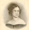 Black and white drawing of Abigail Hunt Snelling, c.1875.