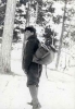 Photograph of Frank Higgins, a lumberjack sky pilot, outdoors c.1900.