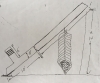 Scale drawing of the world’s largest peace pipe, c. 1998.