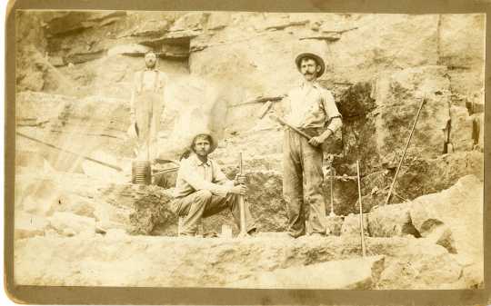 photograph of quarry workers