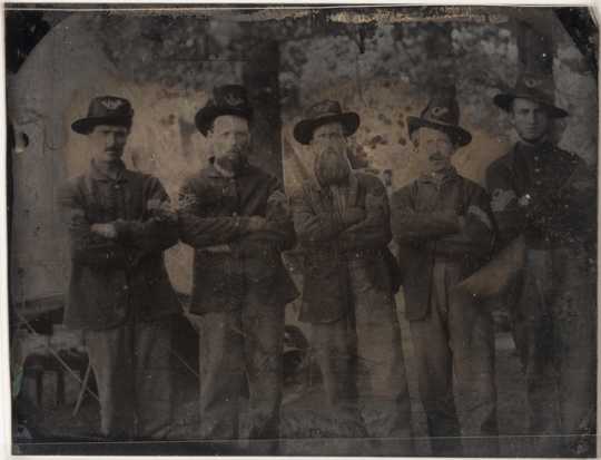 Members of the 3rd Minnesota Regiment, Company F in camp at Nashville, Tennessee