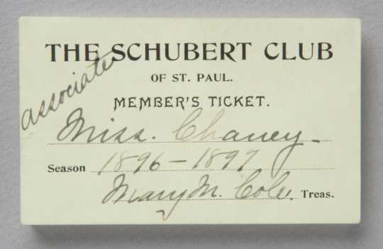 Schubert Club member's ticket