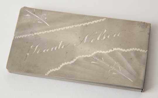 Governor Knute Nelson's aluminum calling card case