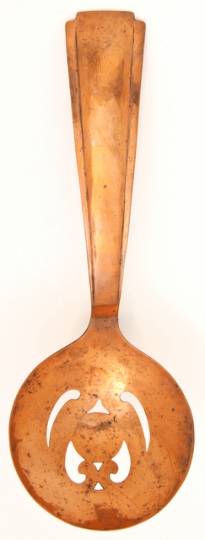 Arts and Crafts style copper spoon
