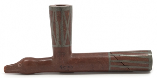 Color image of a Pipestone pipe bowl, ca. 1941.