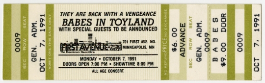 Unused Babes in Toyland ticket