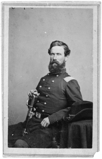 Black and white photograph of Colonel George N. Morgan, 1863. Morgan was the second commandant of Fort Snelling during the Civil War.